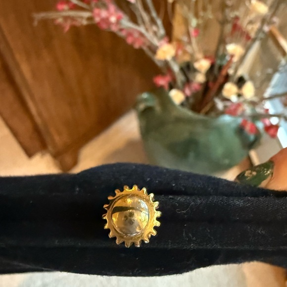 Vintage MM Malama Black Handbag  with Gold Accents 10”wide 7 “ height - Picture 3 of 14